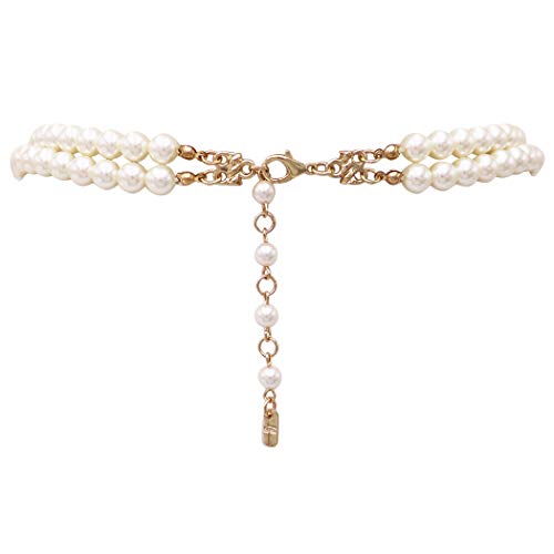 Elegant Double-Strand Simulated Pearl Necklace & Earrings for Women