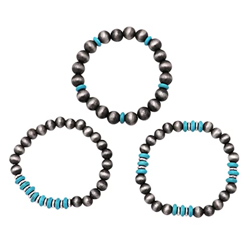 Women's Set of 3 Western Beaded Stretch Bracelets