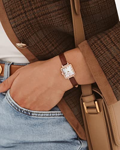Lola Rose Dainty Women's Watch - Mother of Pearl Dial, Leather Strap, Gift Box