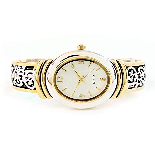 Western Style Women's Oval Bangle Cuff Watch