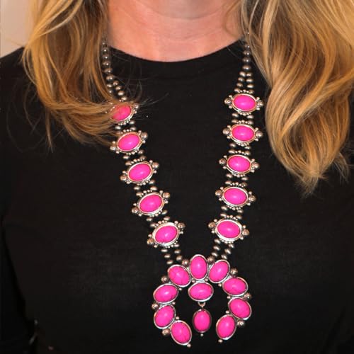 Cowgirl Chic Western Jewelry Set - Howlite Stone Necklace & Earrings for Women